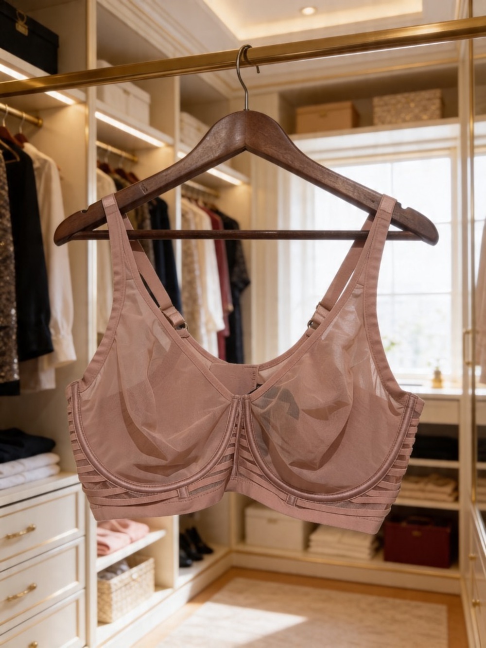 Victoria's Secret Sheer Underwire Bra in Mauve